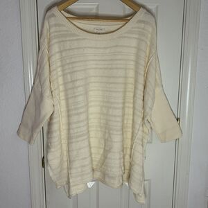 Anthropologie Pilcro Oversized Tunic Sweater in Ivory Women’s Size Large